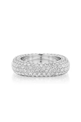 Square Bling Ring in White Gold