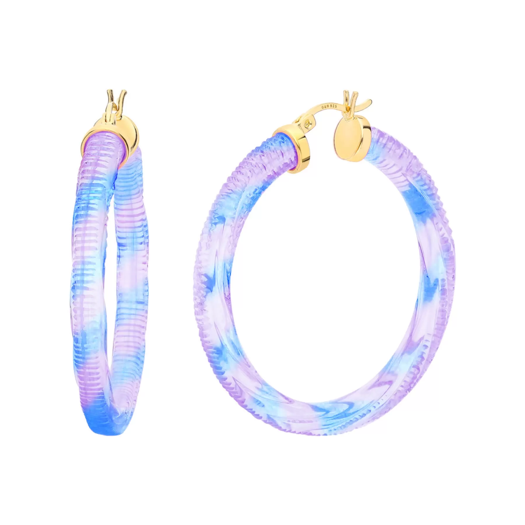 Stripe Painted INSTYLE Lucite Hoop Earrings