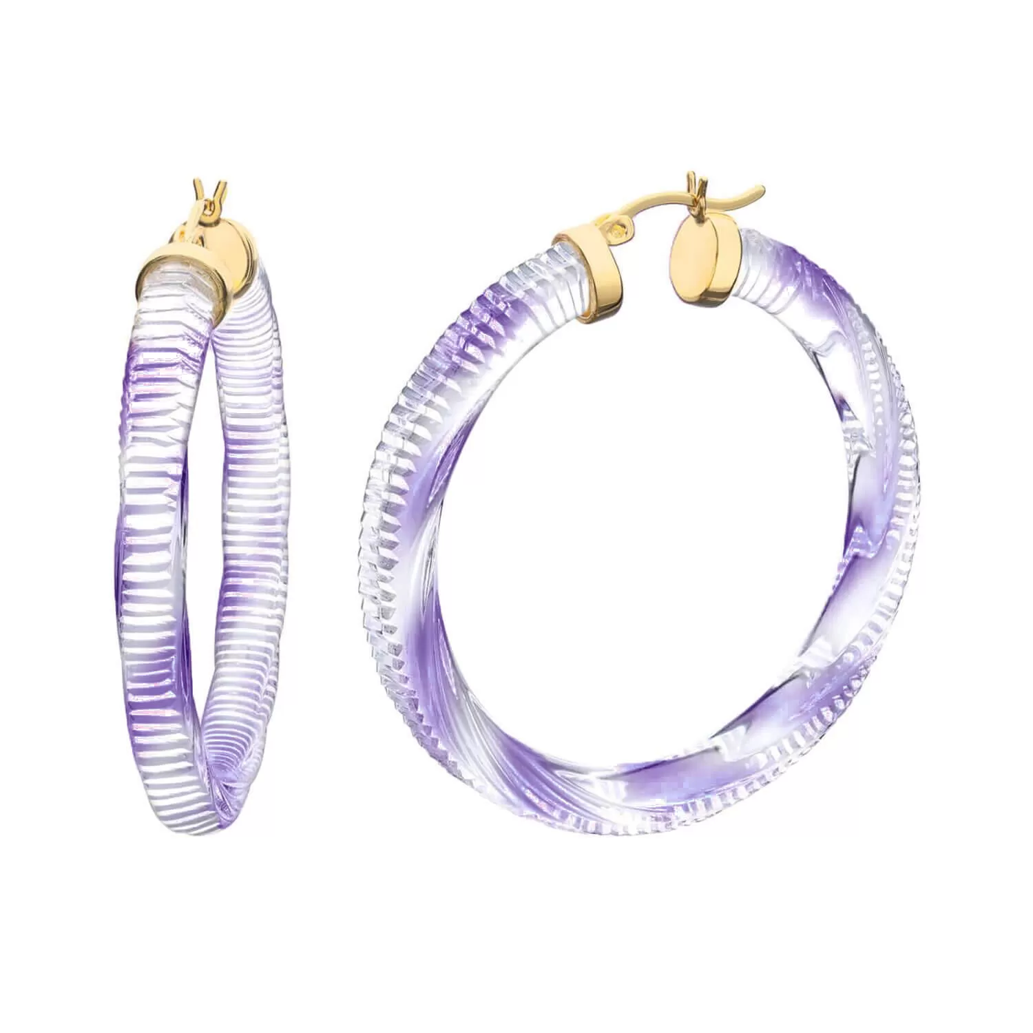 Stripe Painted INSTYLE Lucite Hoop Earrings