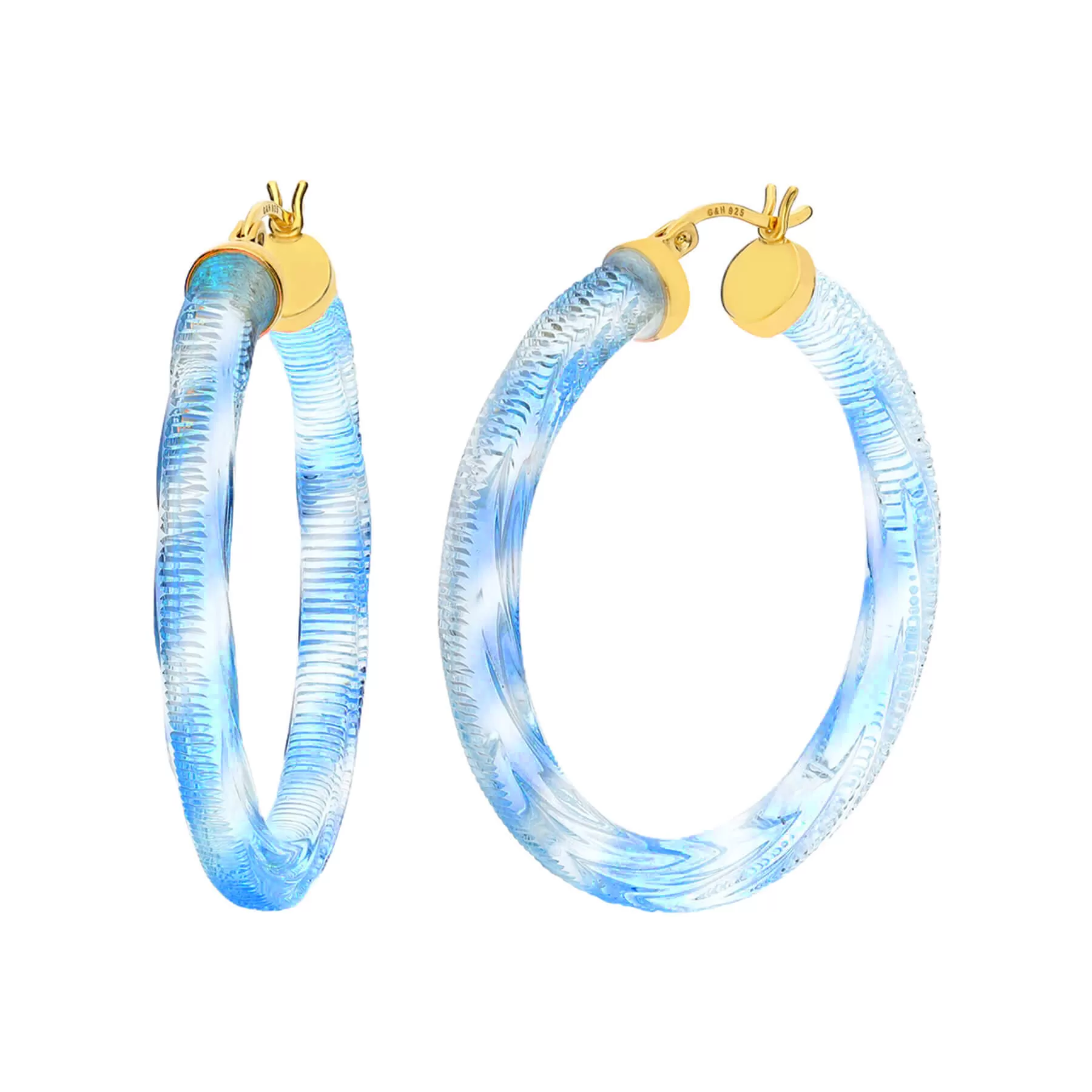 Stripe Painted INSTYLE Lucite Hoop Earrings