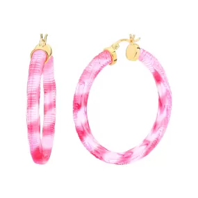 Stripe Painted INSTYLE Lucite Hoop Earrings