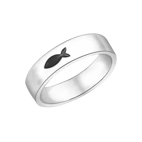 Summer Fish Sterling Silver Rings Band