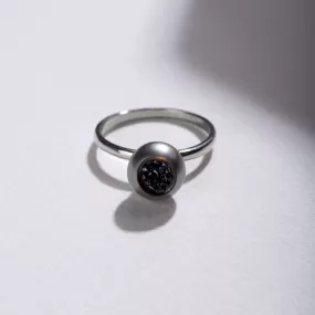 Tahitian Keshi Finestrino Pearl Ring with Black Diamond