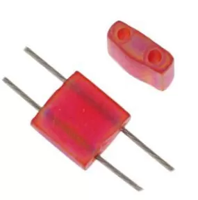 TILA 5x5mm 2Hole approx. 5.2g Red Transparent Matte AB