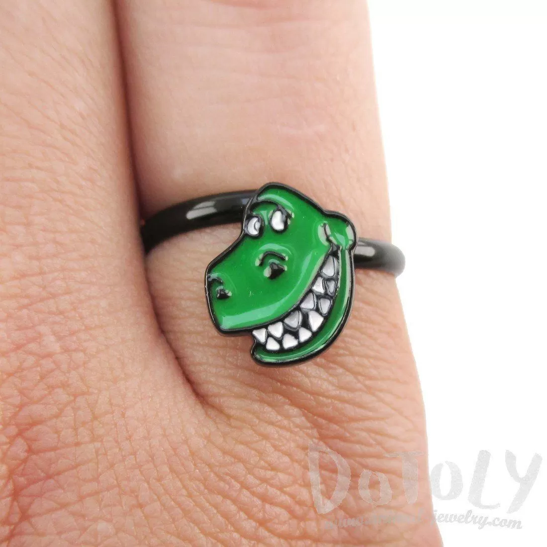 Toy Story Inspired Green Dinosaur Rex Shaped Adjustable Ring | DOTOLY