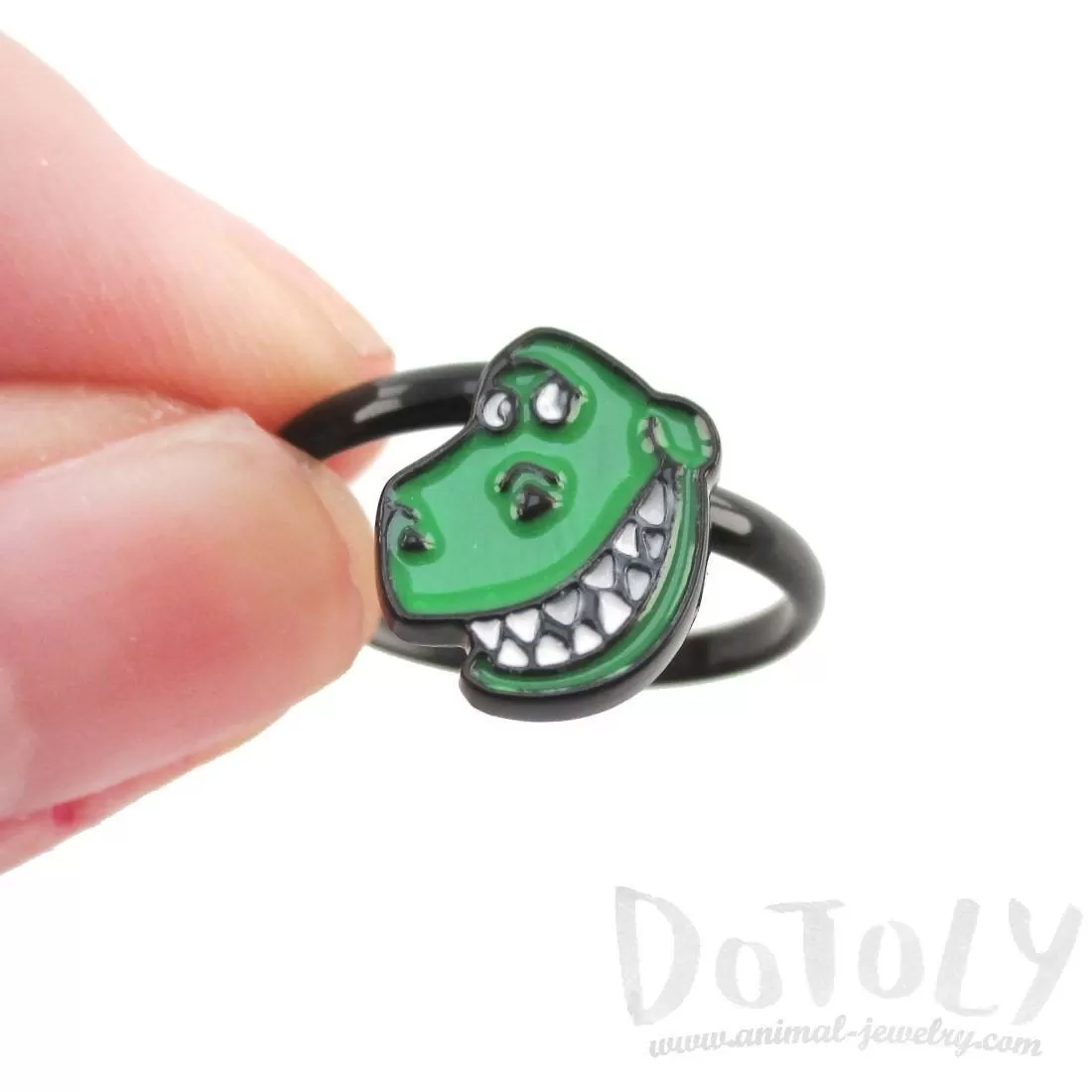 Toy Story Inspired Green Dinosaur Rex Shaped Adjustable Ring | DOTOLY