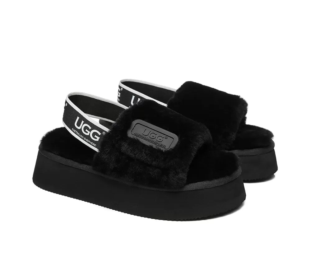 UGG Australian Shepherd Women Platform Fluffy Slide Poppin