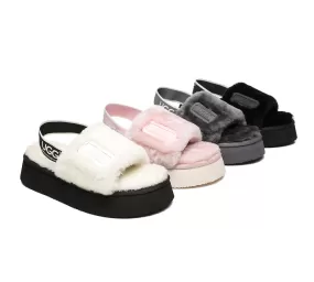 UGG Australian Shepherd Women Platform Fluffy Slide Poppin