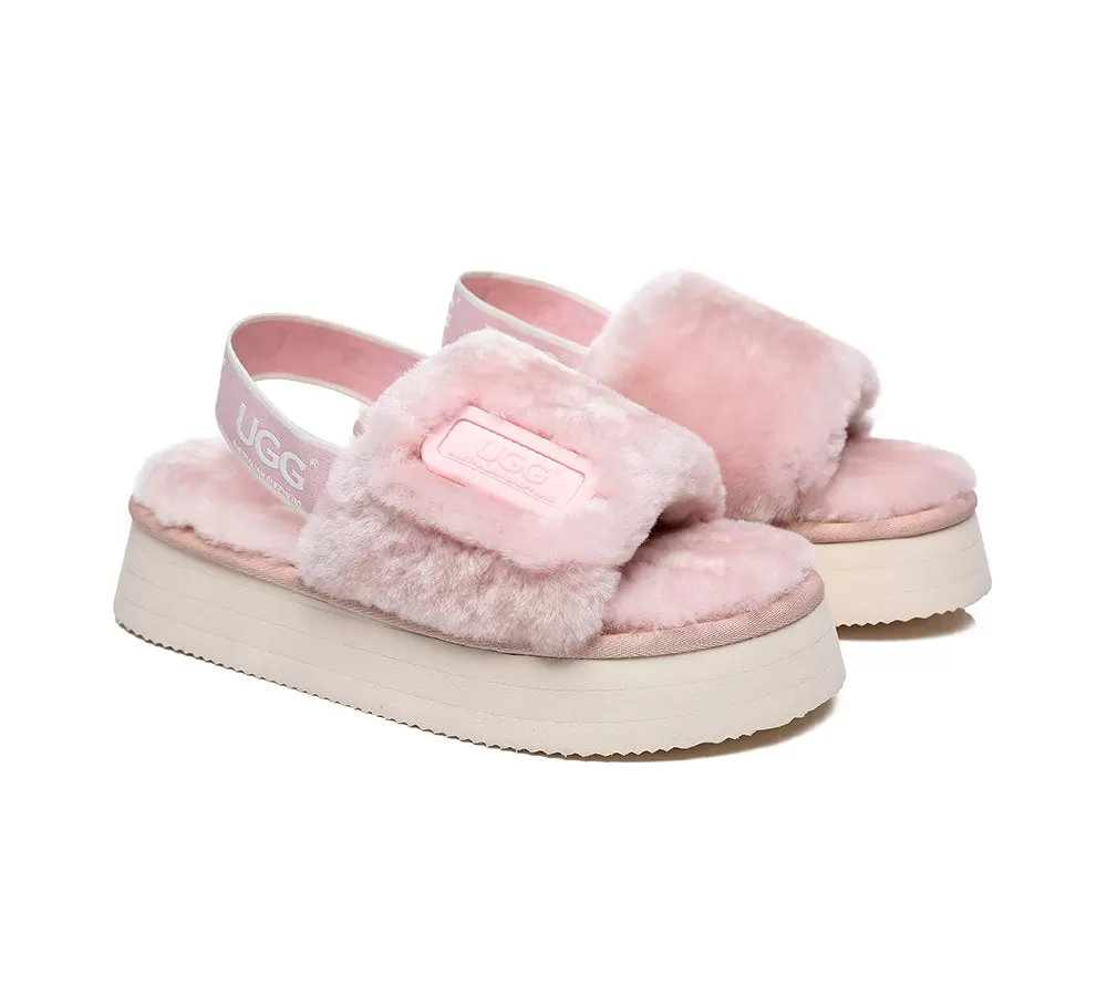 UGG Australian Shepherd Women Platform Fluffy Slide Poppin