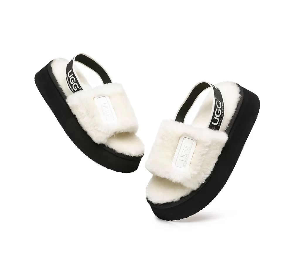 UGG Australian Shepherd Women Platform Fluffy Slide Poppin