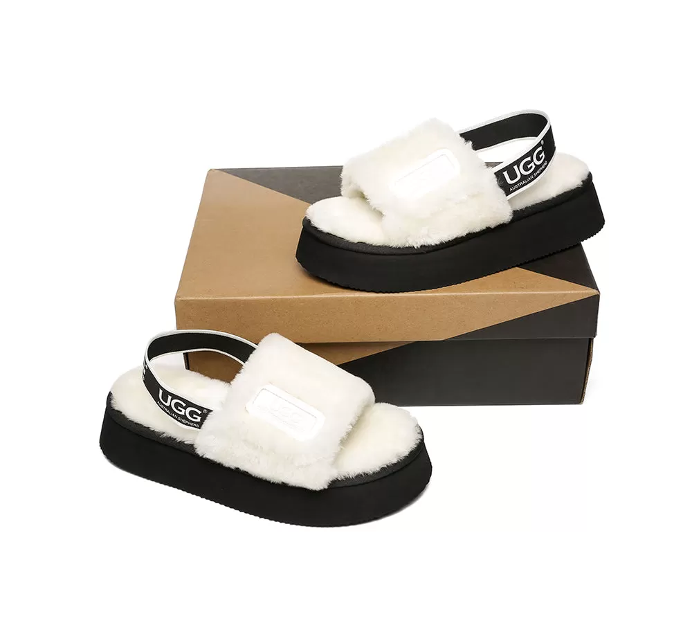 UGG Australian Shepherd Women Platform Fluffy Slide Poppin