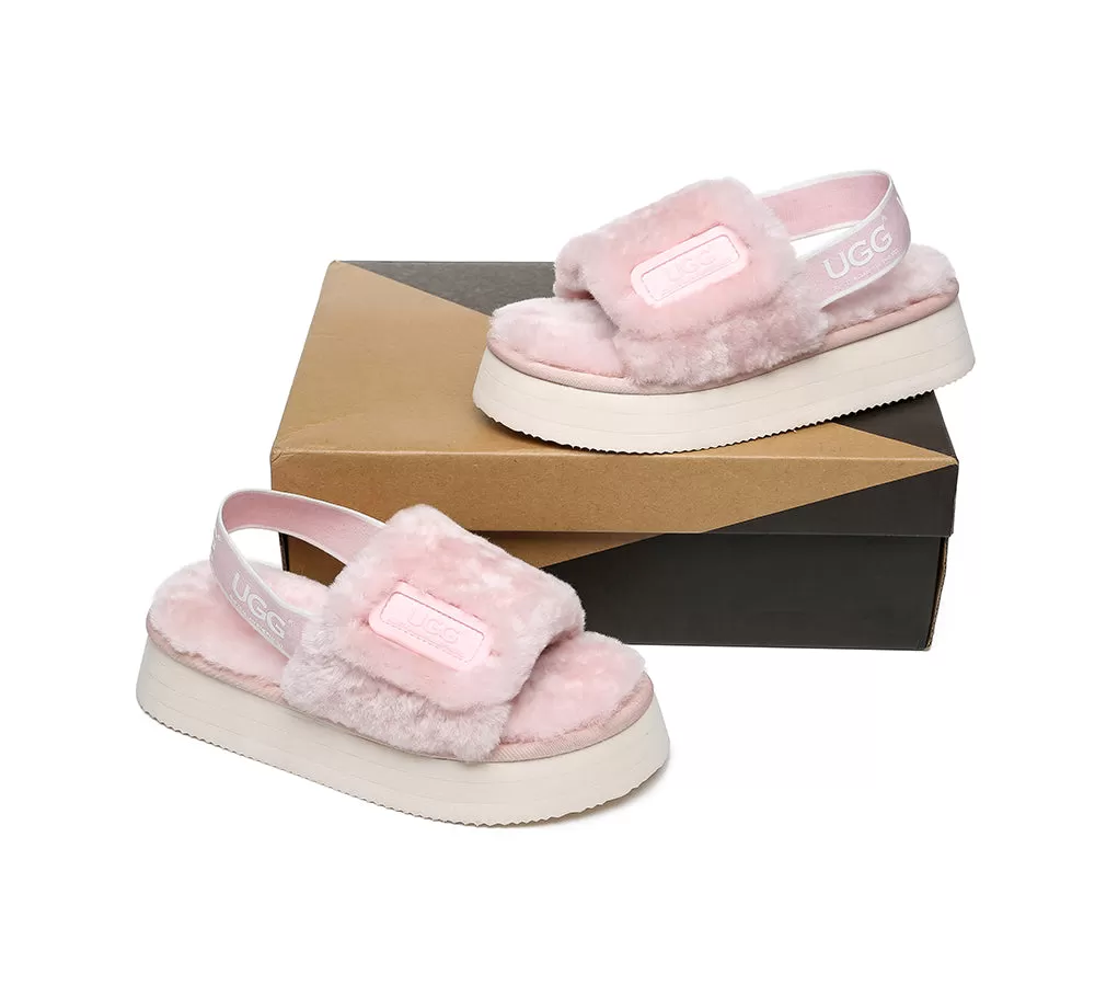 UGG Australian Shepherd Women Platform Fluffy Slide Poppin