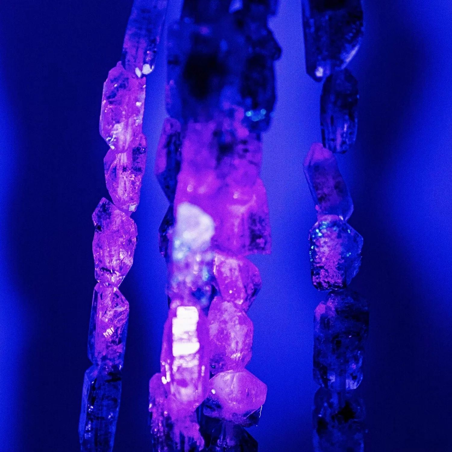 UV-Reactive Smoky Diamond Quartz Bracelet