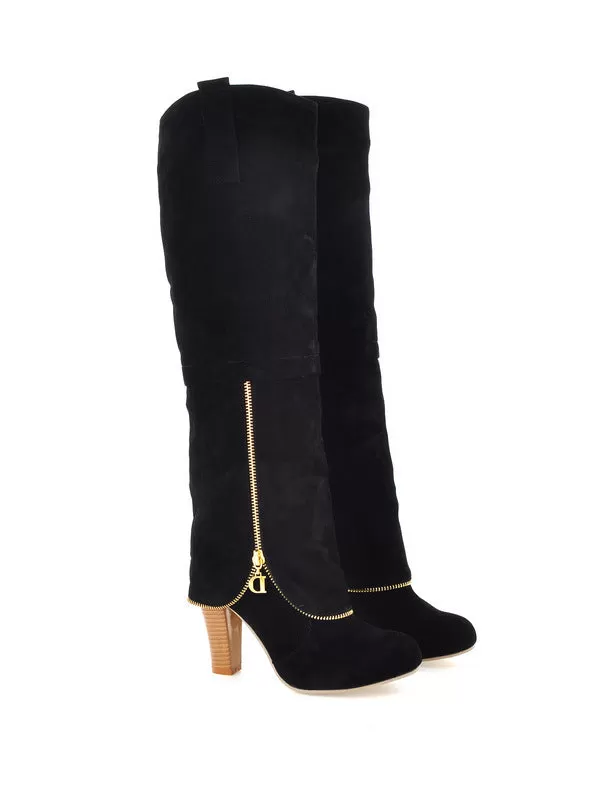 Velvet High Heels Tall Boots for Women 8406