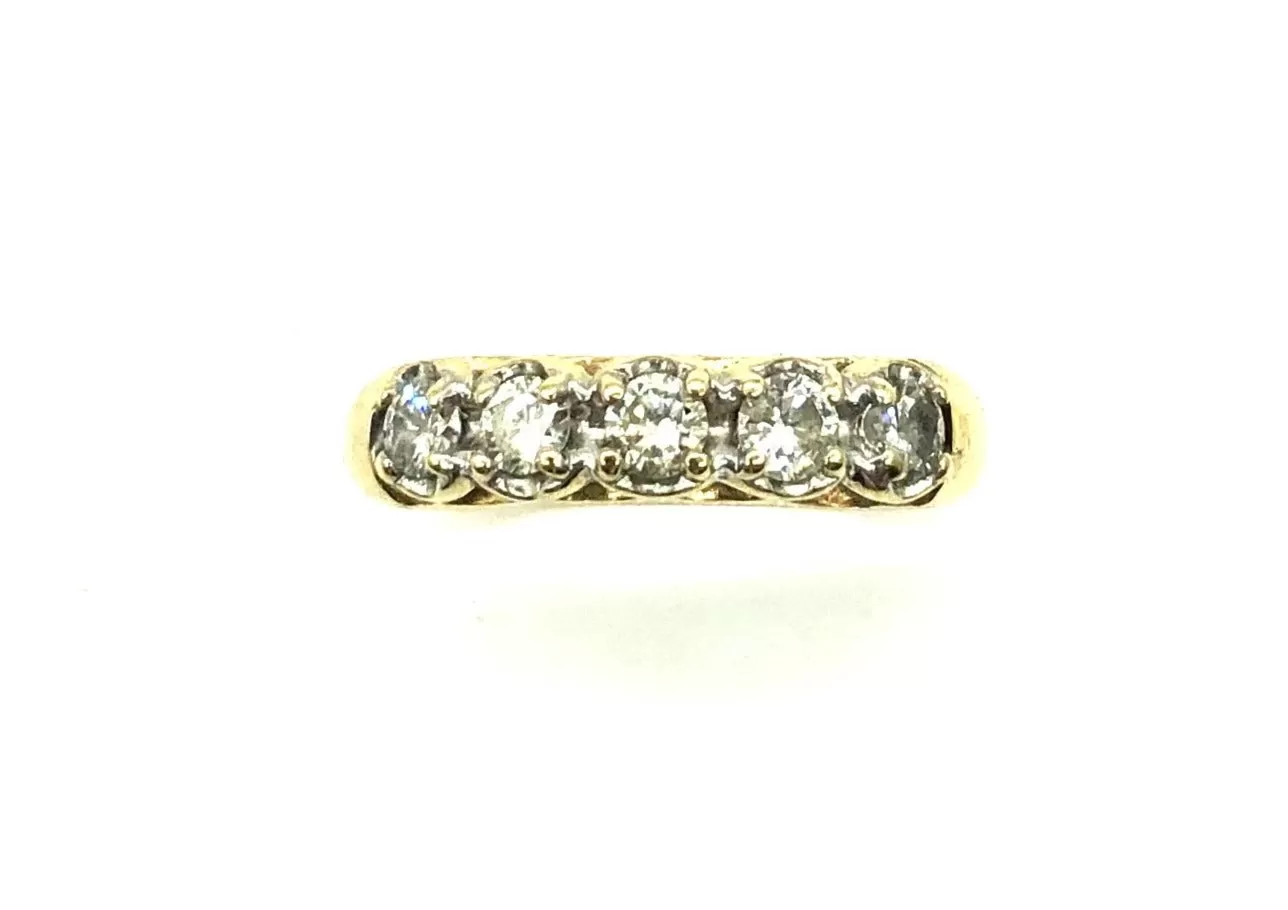 Vintage 5 Stone 25 Ptw Diamond Ring