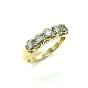 Vintage 5 Stone 25 Ptw Diamond Ring