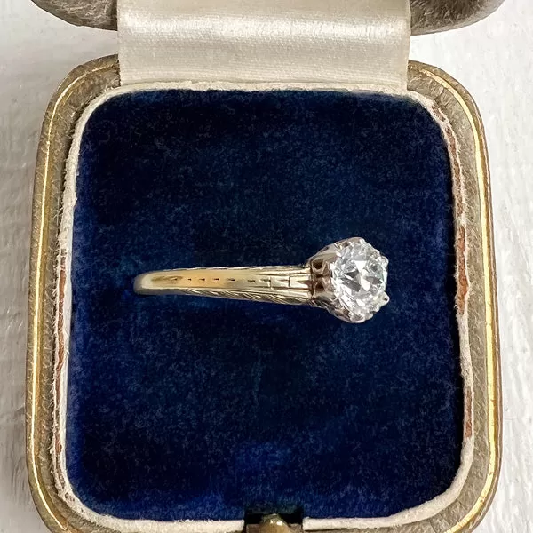 Vintage Solitaire Engagement Ring, Circular Brilliant 0.50ct.