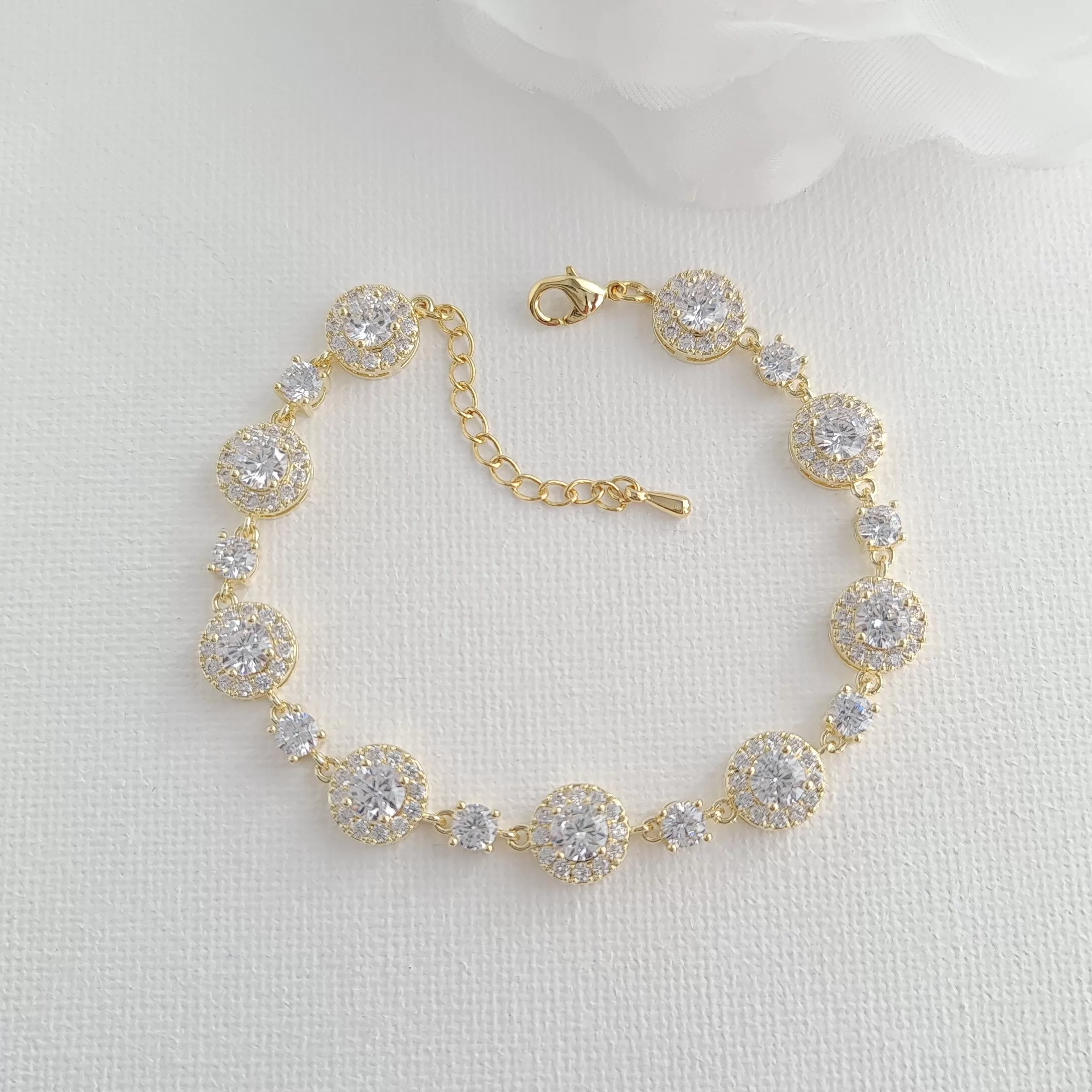 Wedding Bracelet Gift For Brides Matching Round Wedding Rings-Reagan