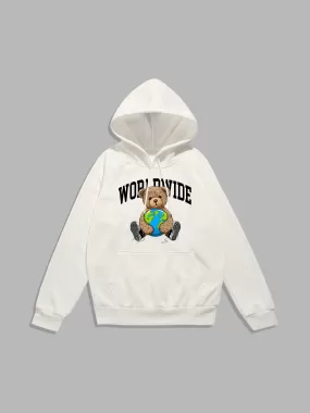 Worldwide Bear Print Hoodie